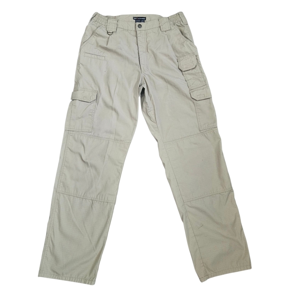 5.11 511 Tactical Pants Mens Size 34X34 Cargo Utility Ripstop Khaki Double Knee‎